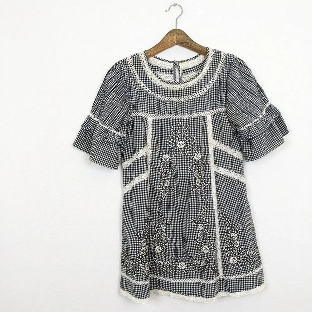 Free People Black & White Sunny Day Shirt Dress